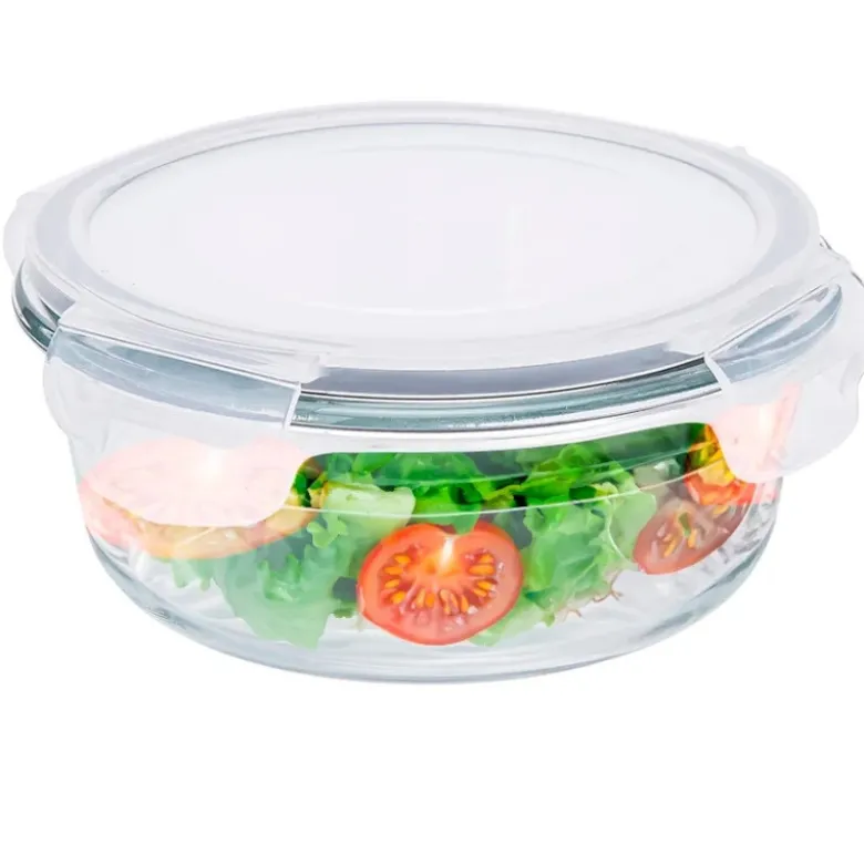 Pojemnik szklany 400 ml okrągły lunchbox Altom Fresh żaroodporny hermetyczny