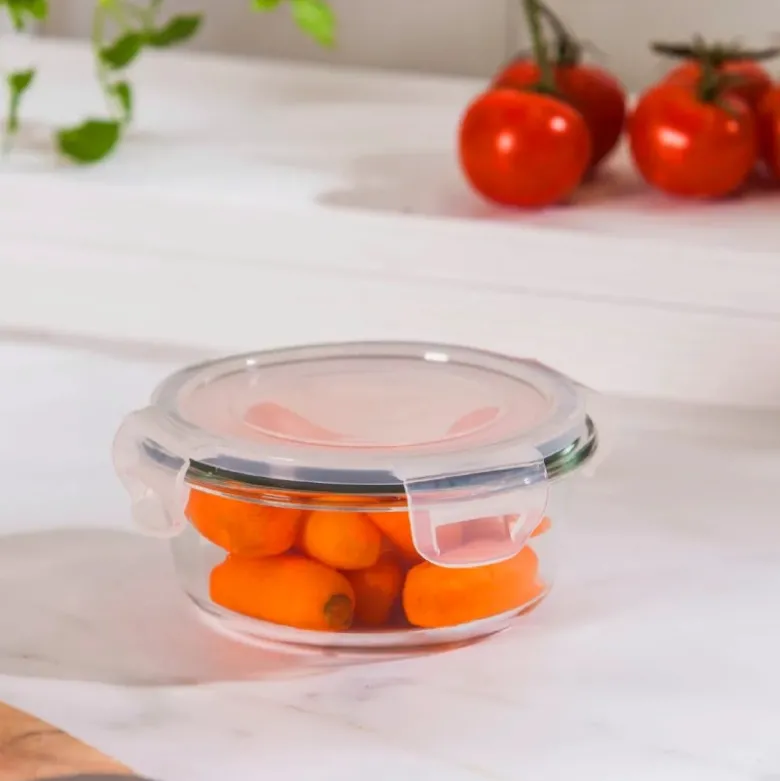 Pojemnik szklany 400 ml okrągły lunchbox Altom Fresh żaroodporny hermetyczny