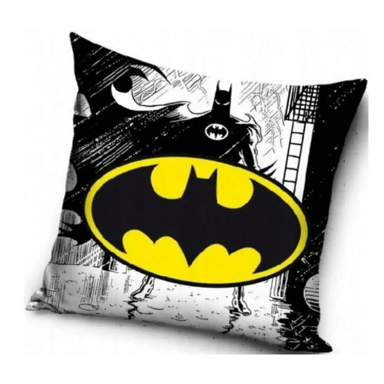 Poszewka dwustronna velvetowa dla dzieci 40x40 cm na jaśka Batman realistyczny wzór BAT 201004