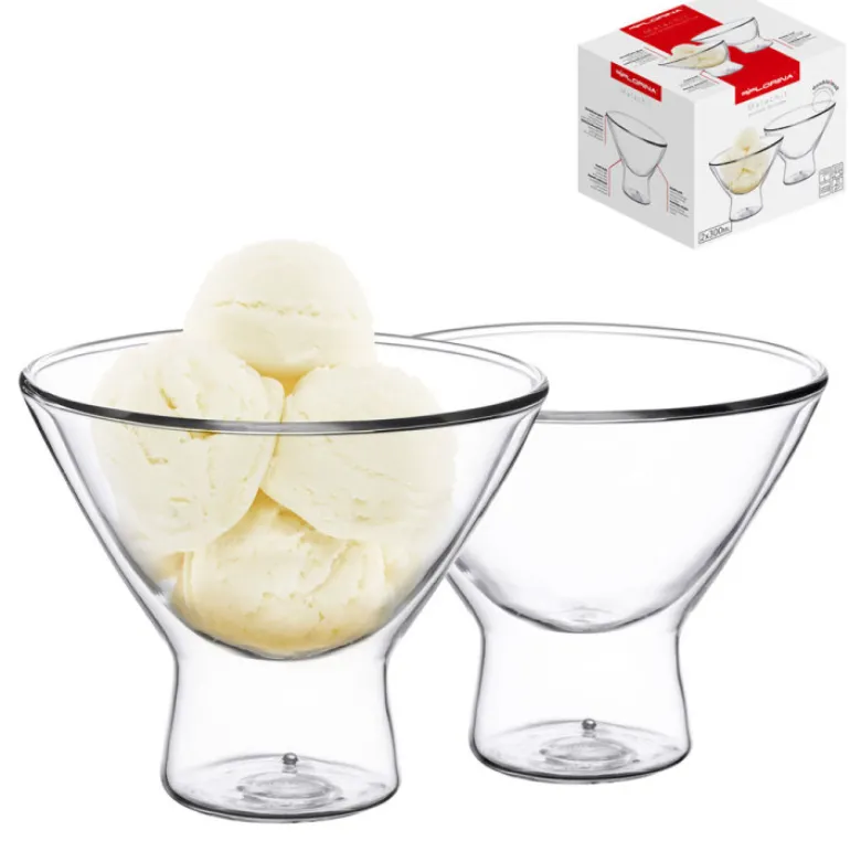 Pucharki do lodów termiczne Florina zestaw 2 sztuki Malachit 300ml