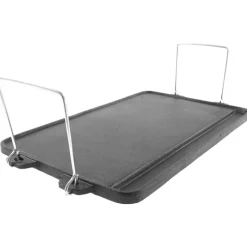 Płyta żeliwna grillowa duża na ognisko 52x25x2 cm Krisberg KB2709 dwustronna patelnia na ruszt z uchwytami
