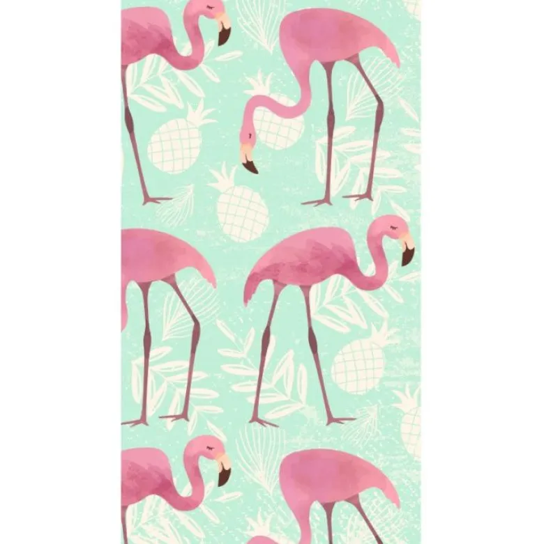 Ręcznik plażowy 70x150 gruby chłonny mikrofibra flamingi wz29