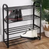 Regał na buty 49,5x18,5x56,5 cm półka metalowa czarna 4-poziomowa Orion