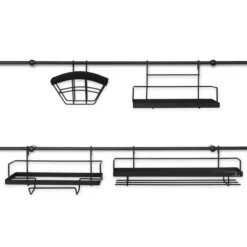 Reling kuchenny czarny Edenberg EB 8516 półka metalowa 16 elementów