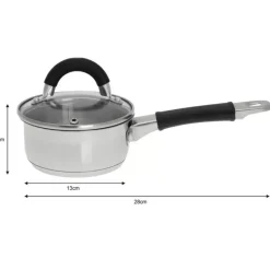 Rondel 0.5 L garnek stalowy 12 cm Kinghoff KH-1253 z pokrywką na indukcję
