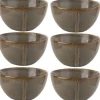 Salaterki porcelanowe 15 cm Florina Bergen brązowe retro zestaw 6 salaterek