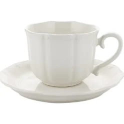 Serwis kawowy filiżanki ze spodkiem do kawy i herbaty 250 ml szklana Florina ETERA komplet 6 szt