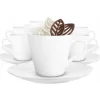 Serwis kawowy porcelana biały na 6 osób Glasmark Maja zestaw 6 filiżanek 230 ml ze spodkami