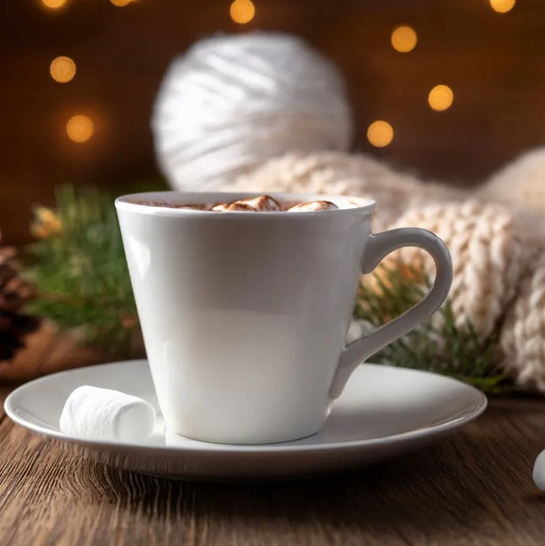 Serwis kawowy porcelana biały na 6 osób Glasmark Maja zestaw 6 filiżanek 230 ml ze spodkami