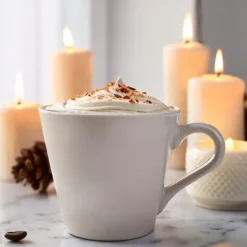 Serwis kawowy porcelana biały na 6 osób Glasmark Maja zestaw 6 filiżanek 230 ml ze spodkami