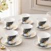 Serwis kawowy porcelanowy filiżanki ze spodkiem do kawy i herbaty 250 ml ELOVEN ODELO OD2971 Delhi