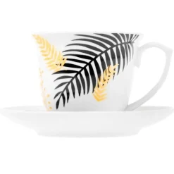 Serwis kawowy porcelanowy filiżanki ze spodkiem do kawy i herbaty 250 ml ELOVEN ODELO OD2971 Delhi