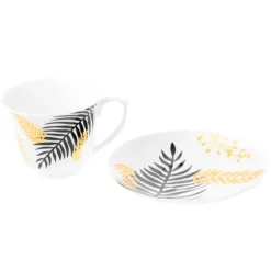 Serwis kawowy porcelanowy filiżanki ze spodkiem do kawy i herbaty 250 ml ELOVEN ODELO OD2971 Delhi