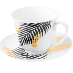 Serwis kawowy porcelanowy filiżanki ze spodkiem do kawy i herbaty 250 ml ELOVEN ODELO OD2971 Delhi