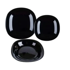 Serwis obiadowy 18 elementów Luminarc Carine czarne talerze dla 6 osób