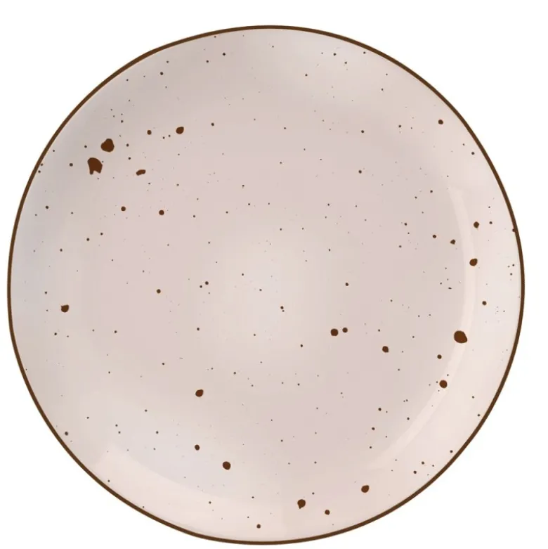 Serwis obiadowy 36 elementów porcelanowy MG Home Gemma Pink zestaw talerzy dla 12 osób różowych nakrapiane