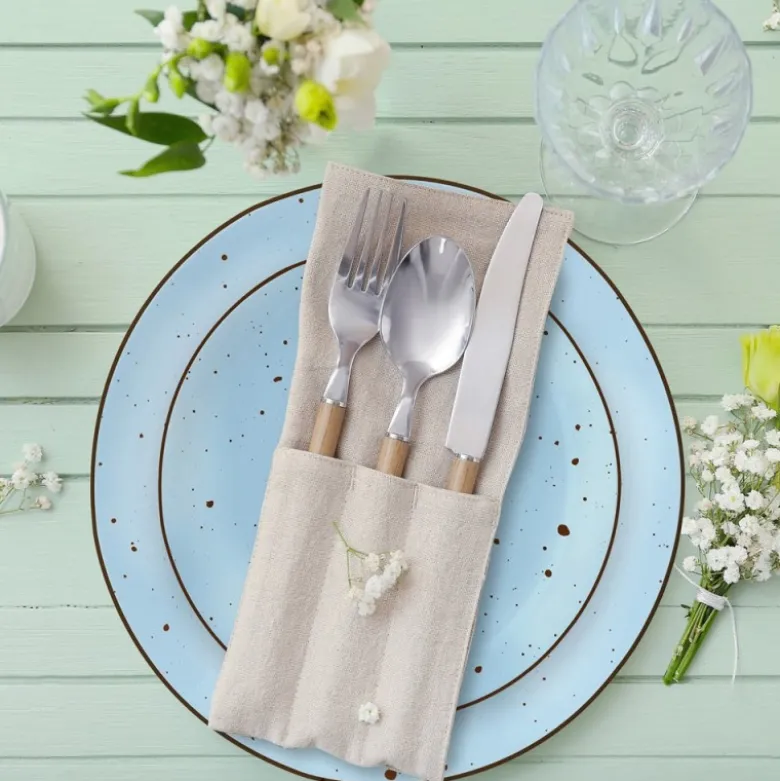 Serwis obiadowy 36 elementów porcelanowy MG Home Gemma Blue zestaw talerzy dla 12 osób niebieskie nakrapiane
