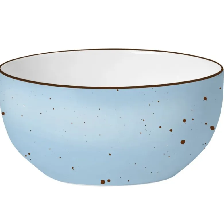 Serwis obiadowy 36 elementów porcelanowy MG Home Gemma Blue zestaw talerzy dla 12 osób niebieskie nakrapiane