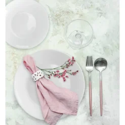 Serwis obiadowy MG Home Abria 36 elementów zestaw talerzy dla 12 osób biały
