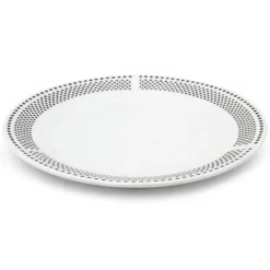 Serwis obiadowy porcelana 18 elementów Bella Fiore białe talerze dla 6 osób wzór kropki