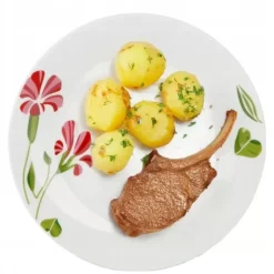 Serwis obiadowy porcelana 18 elementów Bella Fiore zestaw talerzy dla 6 osób talerze w kompozycji kwiatowej
