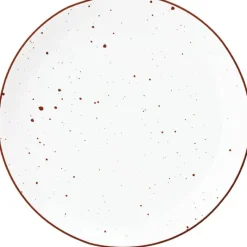 Serwis obiadowy porcelanowy GierekHoff Gemmo 18 elementów zestaw talerzy dla 6 osób biały nakrapiany