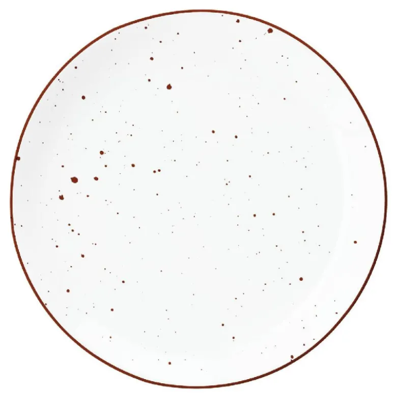 Serwis obiadowy porcelanowy GierekHoff Gemmo 18 elementów zestaw talerzy dla 6 osób biały nakrapiany