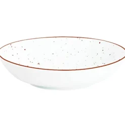 Serwis obiadowy porcelanowy GierekHoff Gemmo 18 elementów zestaw talerzy dla 6 osób biały nakrapiany