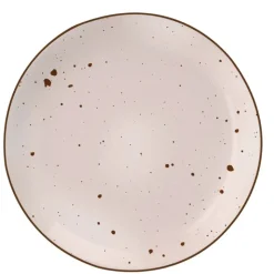 Serwis obiadowy porcelanowy MG Home Gemma Pink 18 elementów zestaw talerzy dla 6 osób różowych nakrapiane