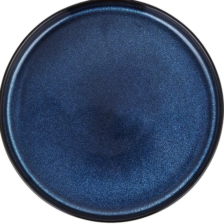 Serwis obiadowy porcelanowy Florina Evia Blue 18 elementów zestaw talerzy dla 6 osób modern