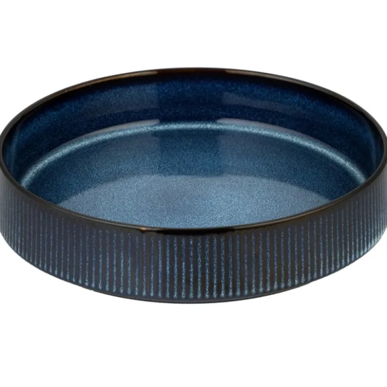 Serwis obiadowy porcelanowy Florina Evia Blue 18 elementów zestaw talerzy dla 6 osób modern