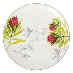 Serwis obiadowy porcelanowy Florina Protea 18 elementów zestaw talerzy dla 6 osób piękny wzór kwiaty