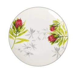 Serwis obiadowy porcelanowy Florina Protea 18 elementów zestaw talerzy dla 6 osób piękny wzór kwiaty