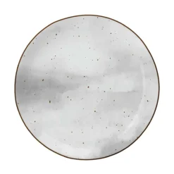 Serwis obiadowy porcelanowy Antic 24 elementy zestaw talerzy kubków dla 6 osób szary nakrapiany