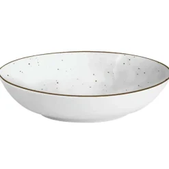 Serwis obiadowy porcelanowy Antic 24 elementy zestaw talerzy kubków dla 6 osób szary nakrapiany
