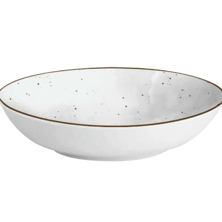 Serwis obiadowy porcelanowy Antic 24 elementy zestaw talerzy kubków dla 6 osób szary nakrapiany