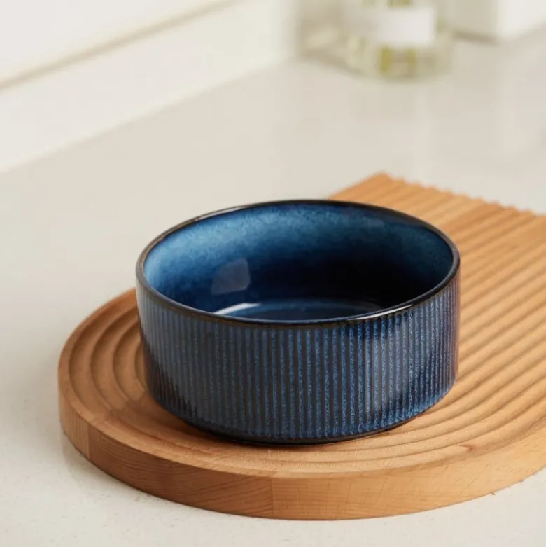Serwis obiadowy porcelanowy Florina Evia Blue 24 elementy zestaw talerzy dla 6 osób modern
