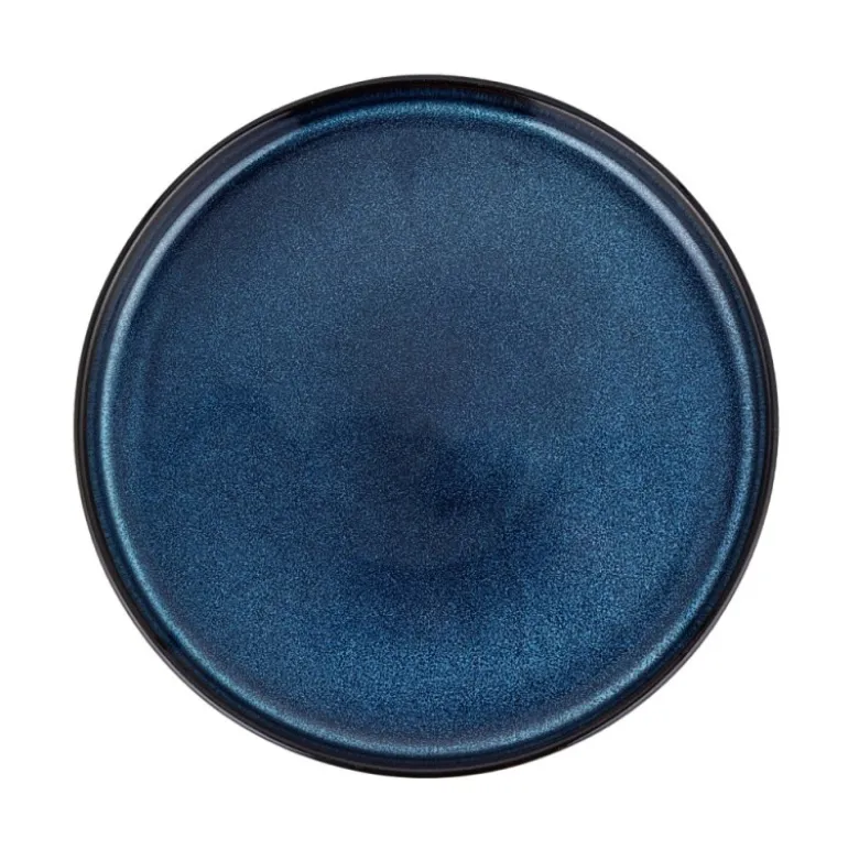 Serwis obiadowy porcelanowy Florina Evia Blue 24 elementy zestaw talerzy dla 6 osób modern
