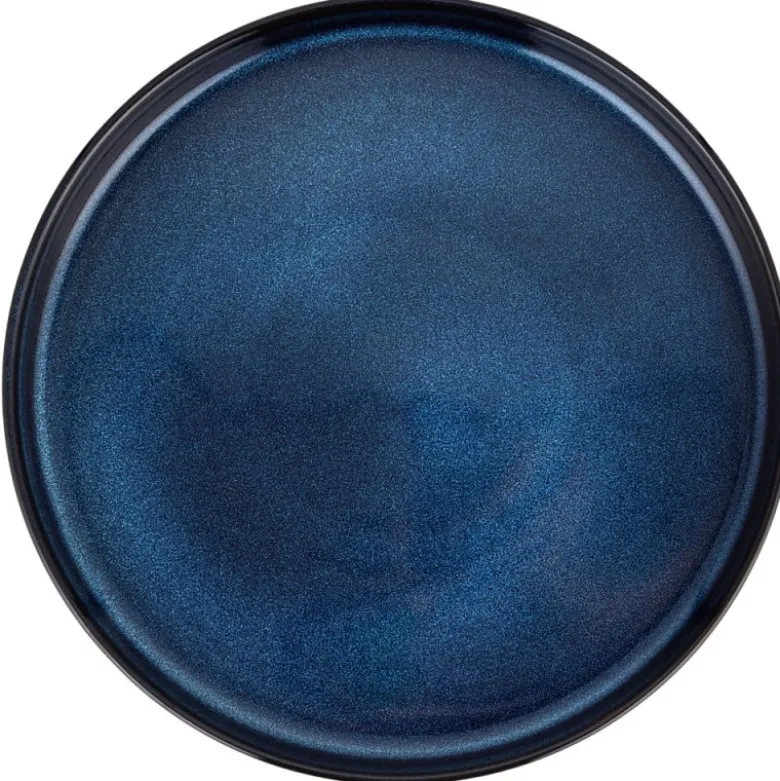 Serwis obiadowy porcelanowy Florina Evia Blue 24 elementy zestaw talerzy dla 6 osób modern