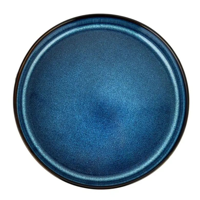 Serwis obiadowy porcelanowy Florina Evia Blue 24 elementy zestaw talerzy dla 6 osób modern