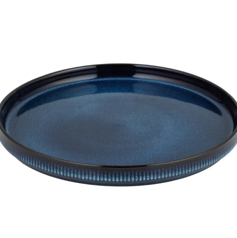 Serwis obiadowy porcelanowy Florina Evia Blue 24 elementy zestaw talerzy dla 6 osób modern