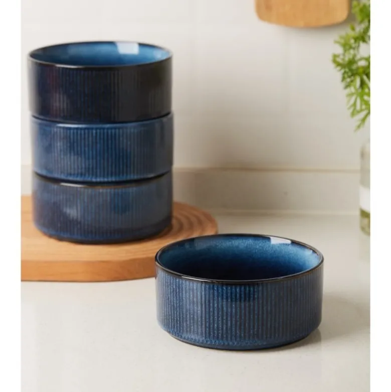 Serwis obiadowy porcelanowy Florina Evia Blue 24 elementy zestaw talerzy dla 6 osób modern