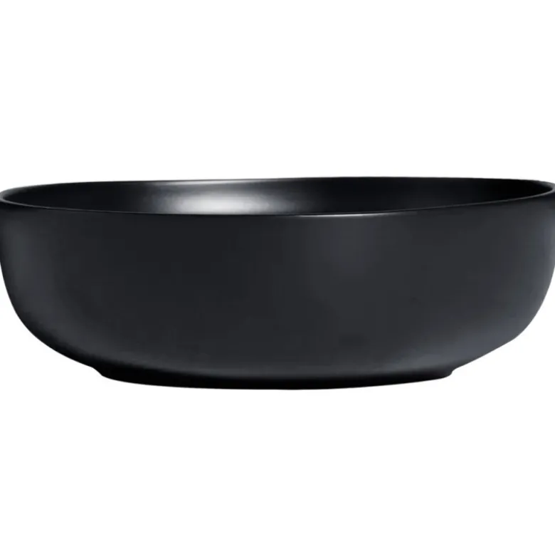 Serwis obiadowy porcelanowy MG Home Artena 22 elementy zestaw talerzy misek dla 6 osób czarny