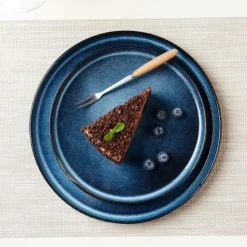Serwis obiadowy porcelanowy Florina Evia Blue 30 elementów zestaw talerzy dla 6 osób modern