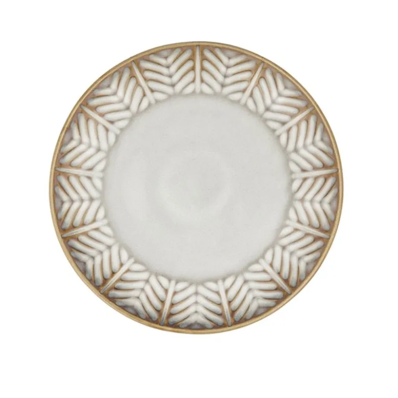 Serwis obiadowy porcelanowy Florina Lehti 18 elementów zestaw talerzy dla 6 osób liście