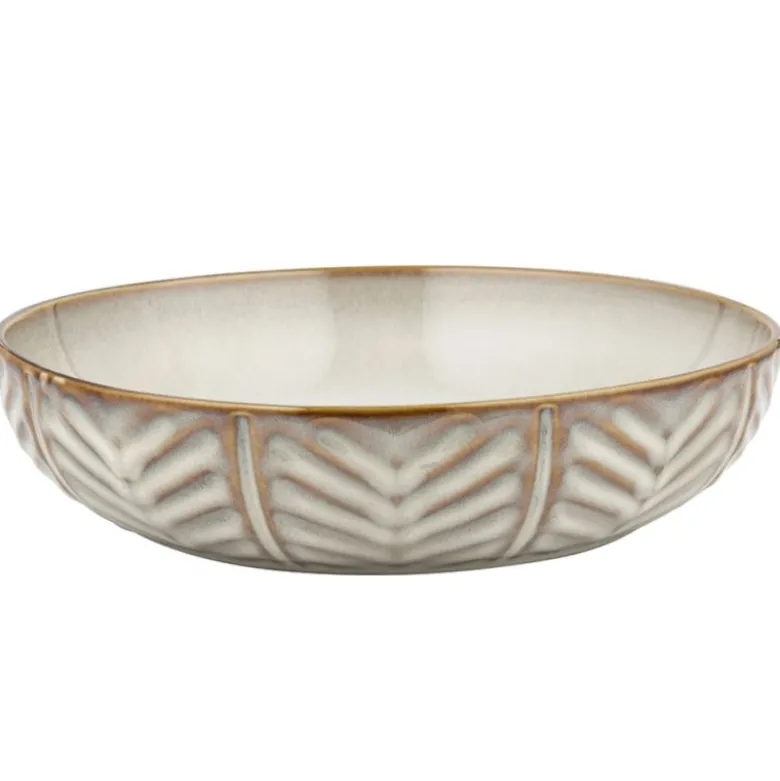 Serwis obiadowy porcelanowy Florina Lehti 18 elementów zestaw talerzy dla 6 osób liście
