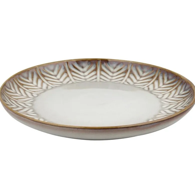 Serwis obiadowy porcelanowy Florina Lehti 18 elementów zestaw talerzy dla 6 osób liście