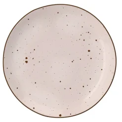 Serwis obiadowy porcelanowy MG Home Gemma Pink 12 elementów zestaw talerzy dla 4 osób różowych nakrapiane