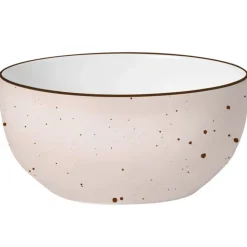 Serwis obiadowy porcelanowy MG Home Gemma Pink 12 elementów zestaw talerzy dla 4 osób różowych nakrapiane