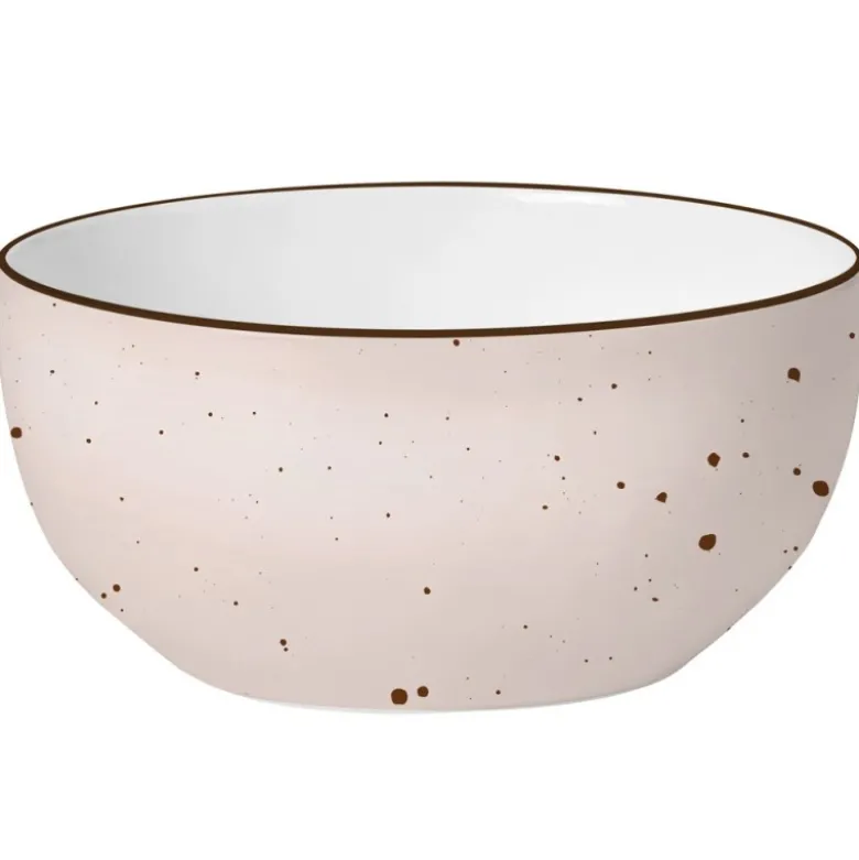 Serwis obiadowy porcelanowy MG Home Gemma Pink 12 elementów zestaw talerzy dla 4 osób różowych nakrapiane